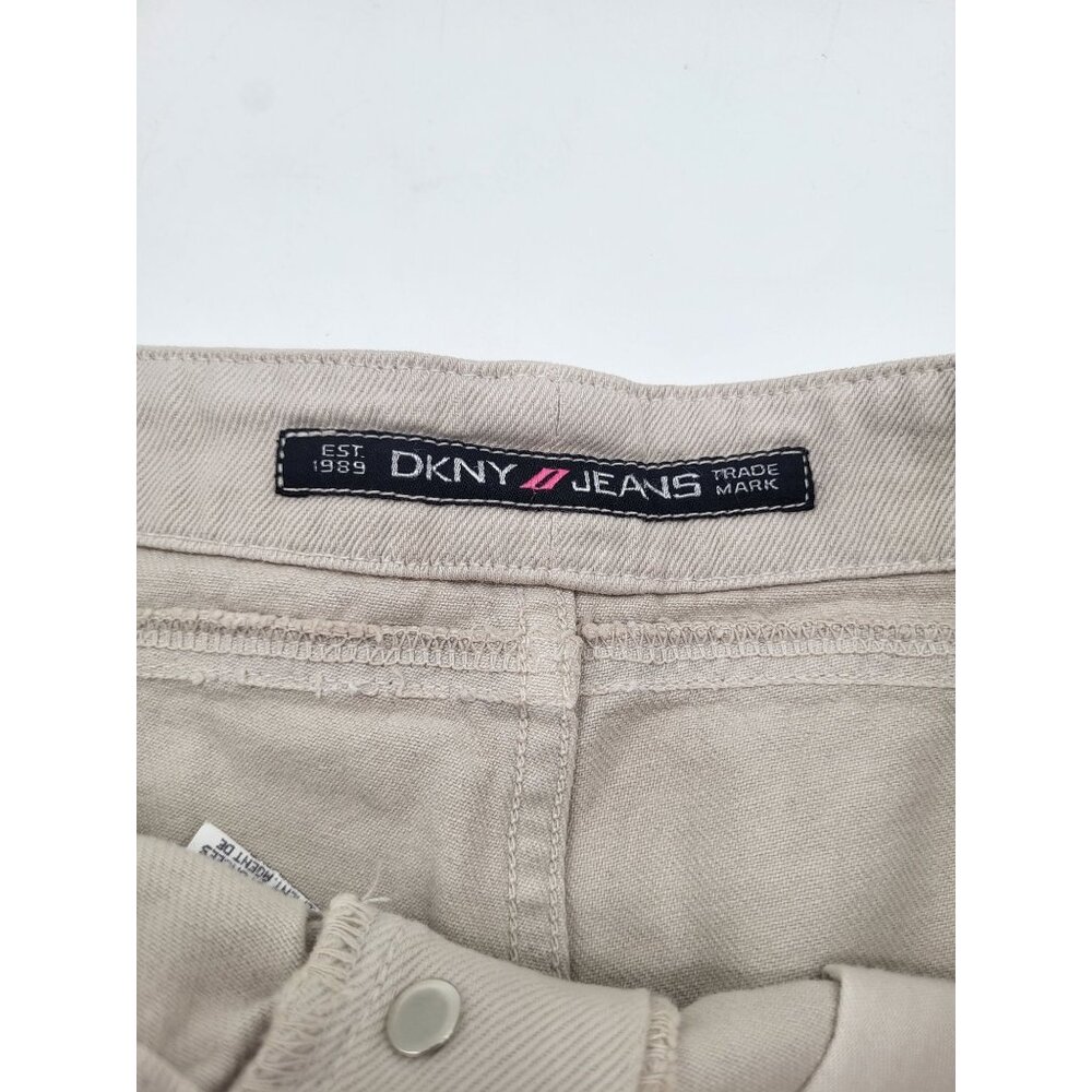 DKNY Juniors SZ 5 Button Fly Beige Mini Shorts y2k preppy - Picture 4 of 9